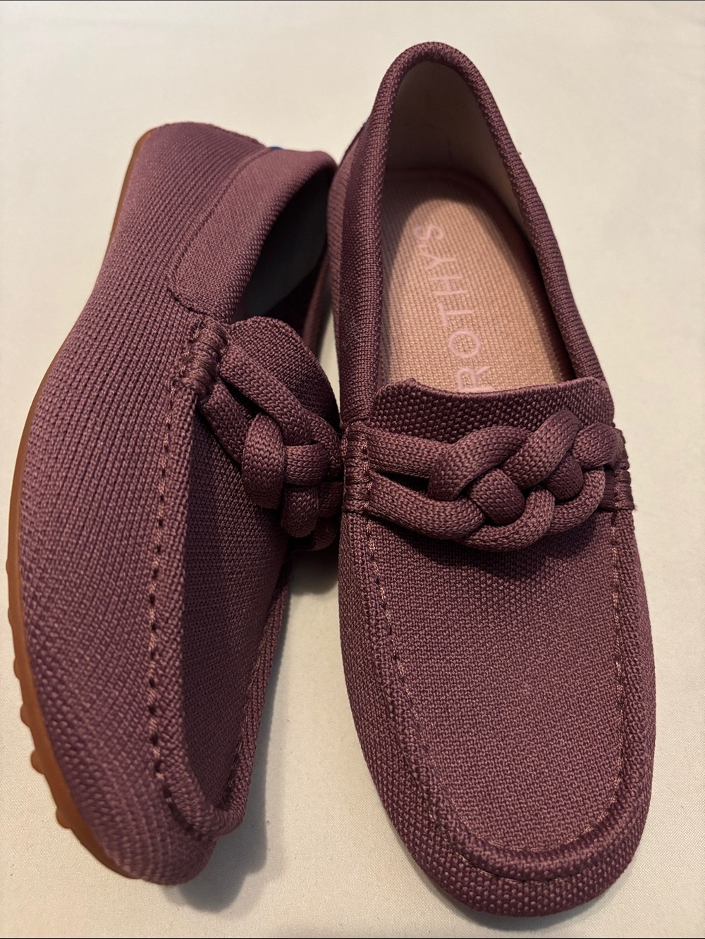 Rothy’s The Braid Driver in Mauve Loafers